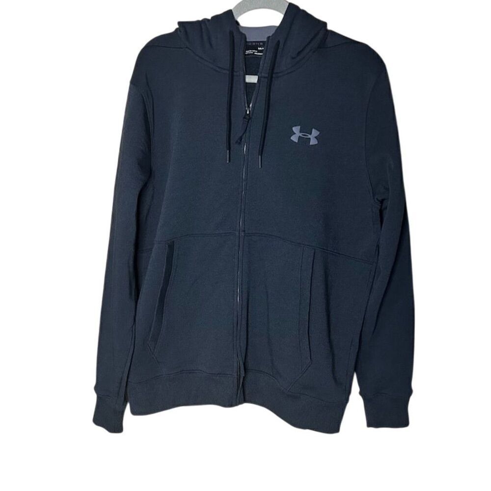 Under Armour Men's Full Zip Hoodie Black Size L Adjustable Hood
